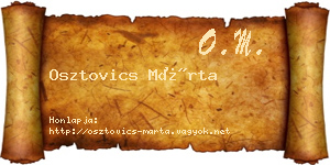 Osztovics Márta névjegykártya