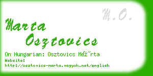 marta osztovics business card